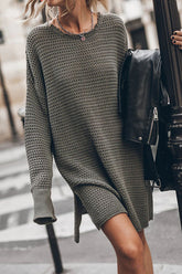 Cup of Cozy – Oversize-Strickpullover mit seitlichen Schlitzen